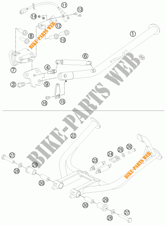 SIDE / MAIN STAND for KTM 990 ADVENTURE BLUE ABS 2012