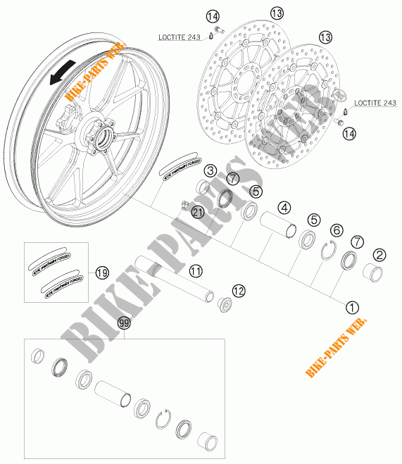 FRONT WHEEL for KTM 1190 RC8 R 2009
