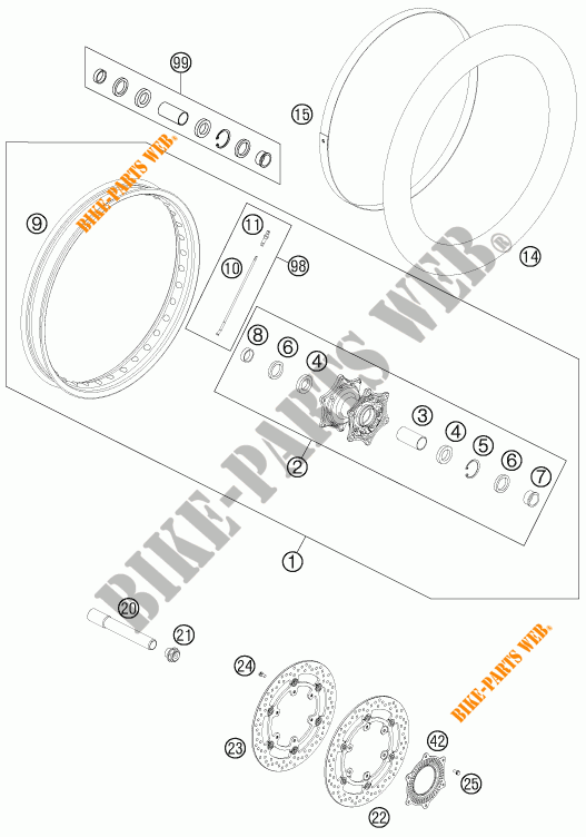 FRONT WHEEL for KTM 990 ADVENTURE DAKAR EDITION 2011