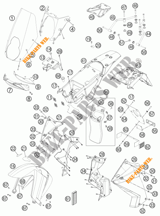 PLASTICS for KTM 990 ADVENTURE DAKAR EDITION 2011