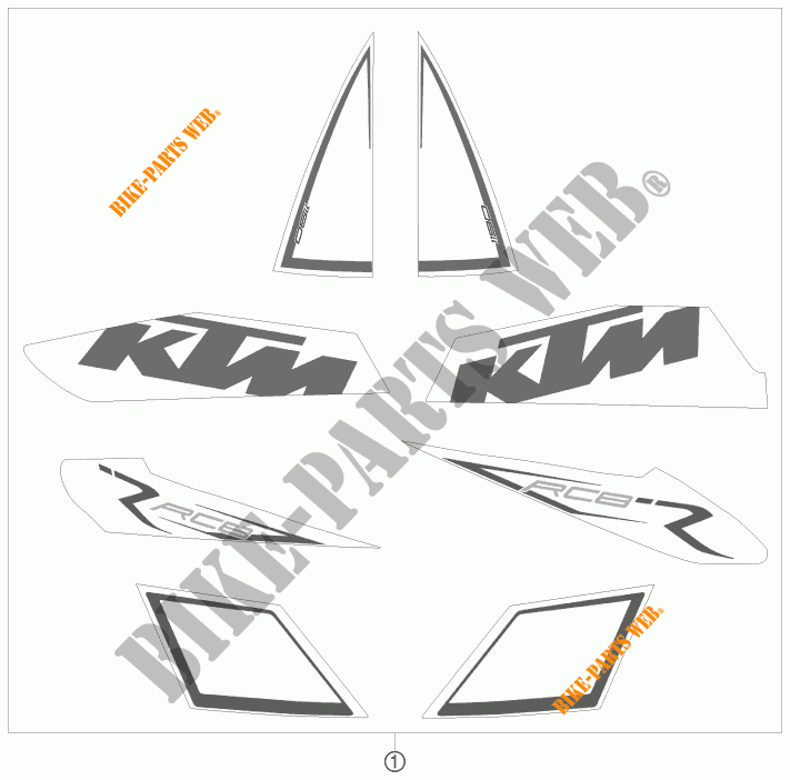STICKERS for KTM 1190 RC8 R 2009