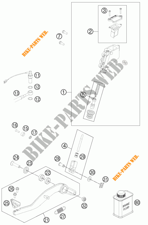 REAR BRAKE MASTER CYLINDER for KTM 990 ADVENTURE DAKAR EDITION 2011