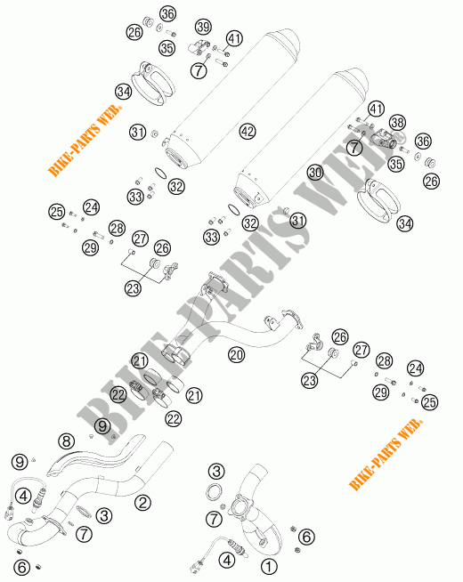 EXHAUST for KTM 990 ADVENTURE WHITE ABS 2011