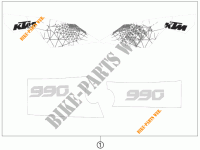 STICKERS for KTM 990 ADVENTURE ORANGE ABS 2011