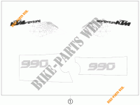STICKERS for KTM 990 ADVENTURE WHITE ABS 2010