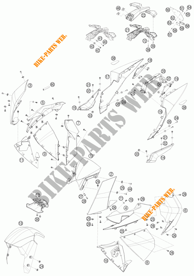 PLASTICS for KTM 1190 RC8 R 2009