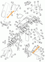 PLASTICS for KTM 950 ADVENTURE ORANGE 2006