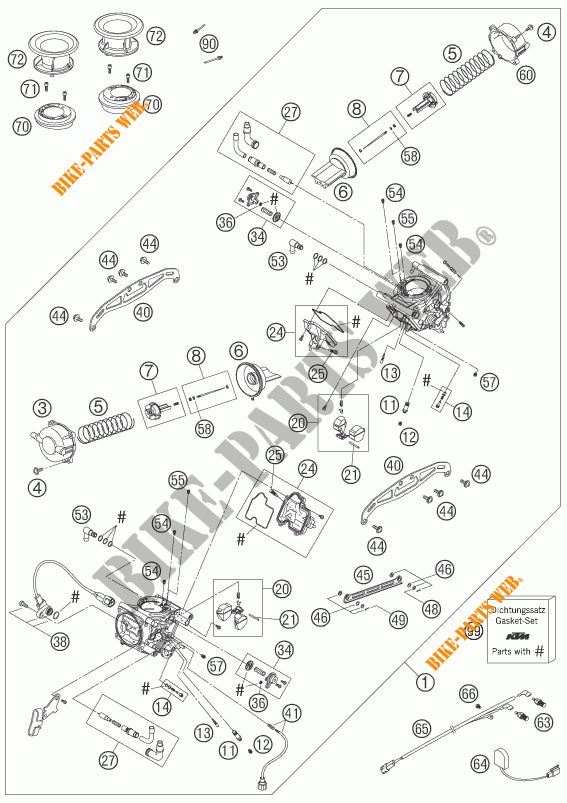 CARBURETOR for KTM 950 ADVENTURE ORANGE 2006