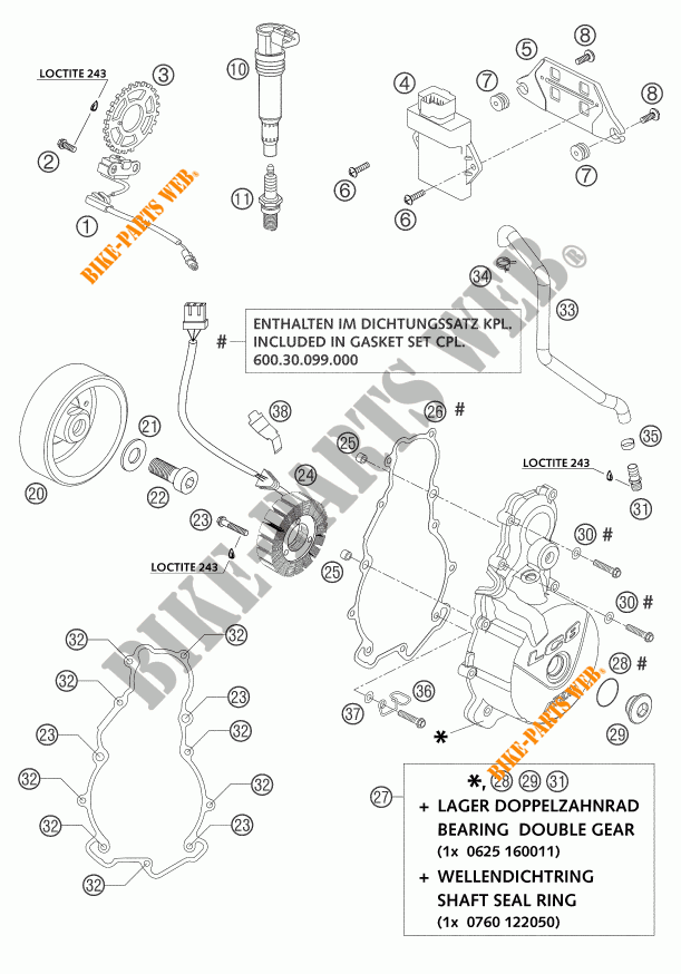 IGNITION SYSTEM for KTM 950 ADVENTURE S ORANGE 2004