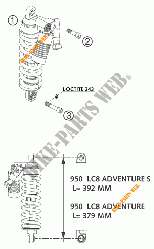 SHOCK ABSORBER for KTM 950 ADVENTURE SILVER 2003