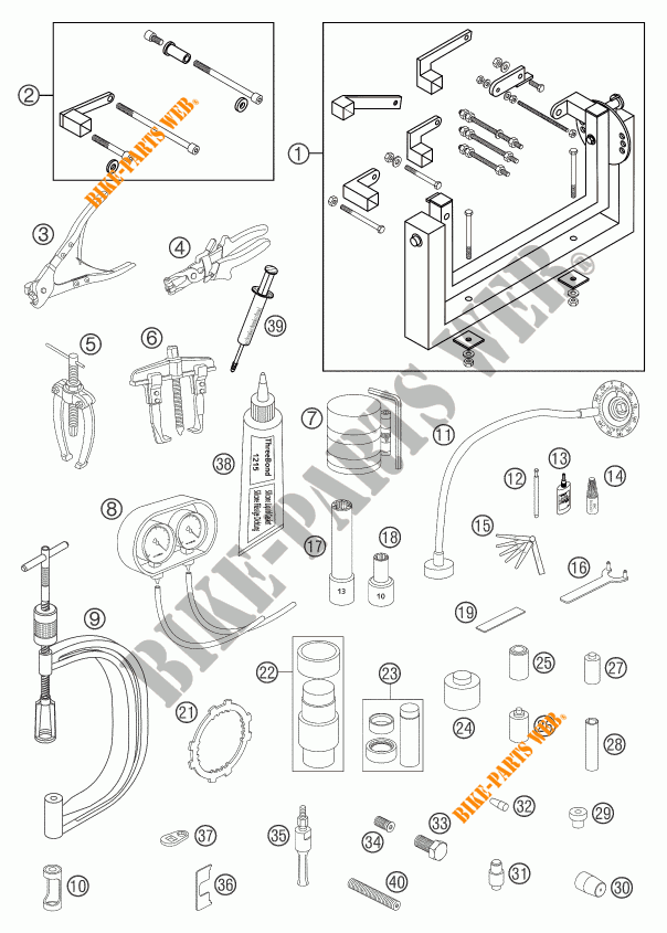 SPECIFIC TOOLS (ENGINE) for KTM 950 ADVENTURE SILVER 2003