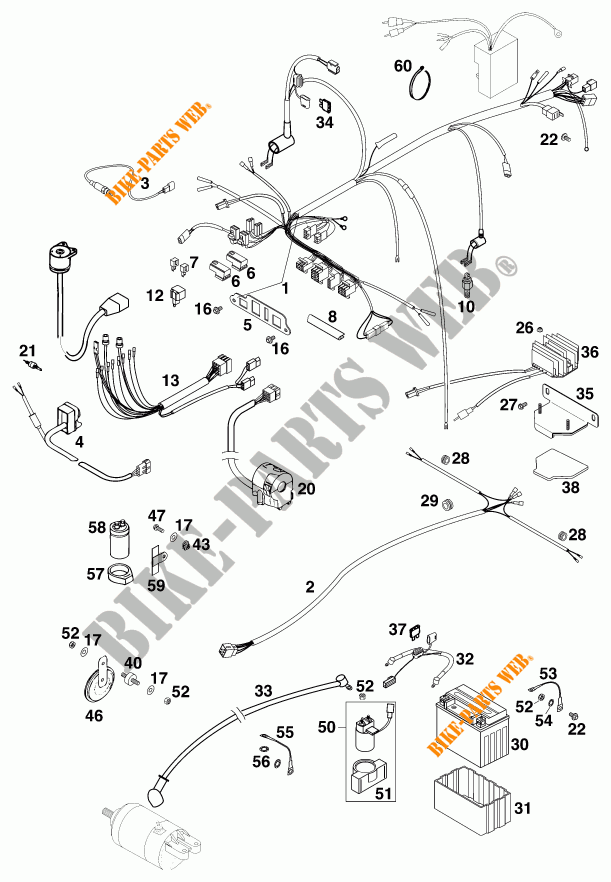 WIRING HARNESS for KTM 640 ADVENTURE R 1999