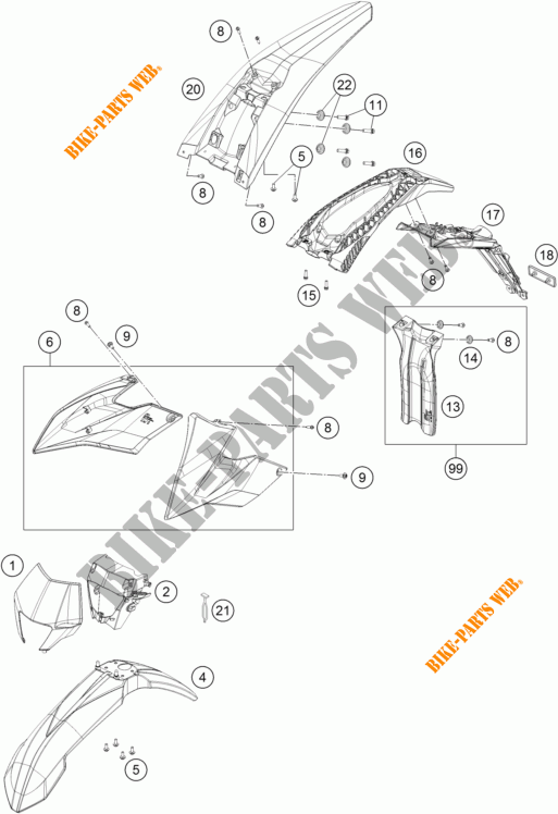PLASTICS for KTM FREERIDE E-SM 2016