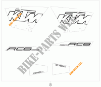 STICKERS for KTM 1190 RC8 ORANGE 2010