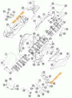 PLASTICS for KTM 990 SUPERMOTO T WHITE ABS 2012