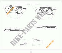 STICKERS for KTM 1190 RC8 WHITE 2010