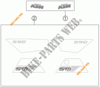 STICKERS for KTM 990 SUPERMOTO T ORANGE ABS 2012