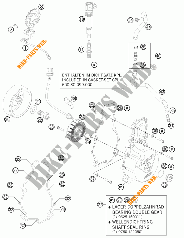 IGNITION SYSTEM for KTM 990 SUPERMOTO T ORANGE ABS 2012