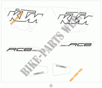 STICKERS for KTM 1190 RC8 BLACK 2010