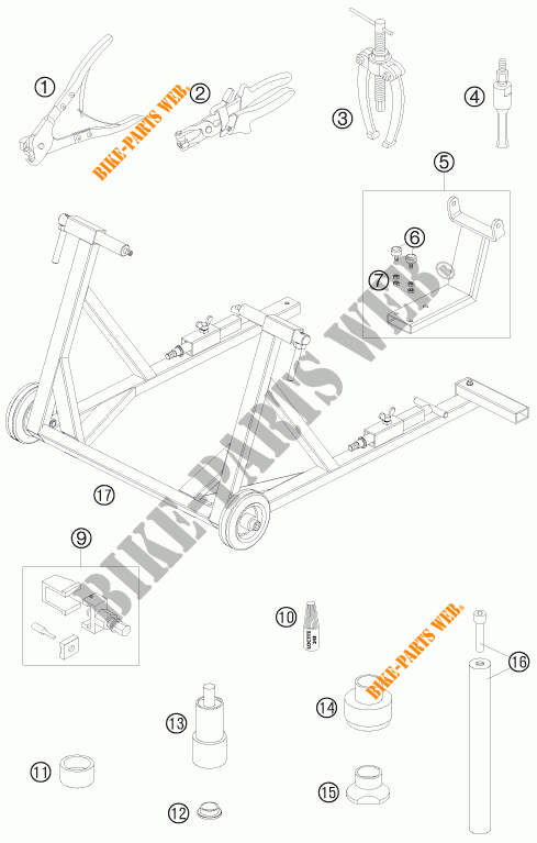 SPECIFIC TOOLS for KTM 990 SUPERMOTO R 2009