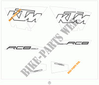STICKERS for KTM 1190 RC8 WHITE 2010