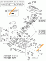 CYLINDER HEAD REAR for KTM 950 SUPERMOTO ORANGE 2005