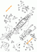 PLASTICS for KTM 950 SUPERMOTO ORANGE 2005