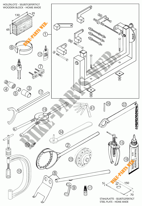 SPECIFIC TOOLS (ENGINE) for KTM 660 SMC 2004