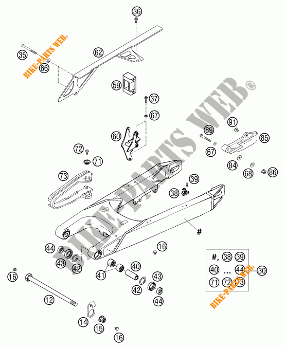 SWINGARM for KTM 640 LC4-E SUPERMOTO ROT 2002