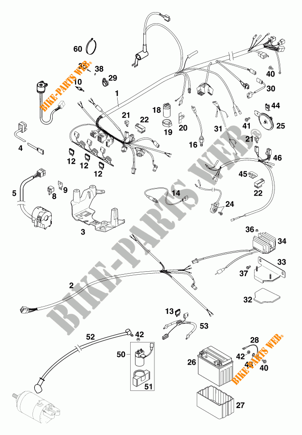 WIRING HARNESS for KTM 640 LC4-E SUPERMOTO 1999