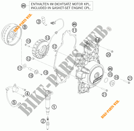 IGNITION SYSTEM for KTM 1190 RC8 ORANGE 2009