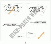STICKERS for KTM 1190 RC8 WHITE 2009