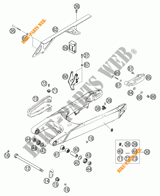 SWINGARM for KTM 625 SC SUPER-MOTO 2002