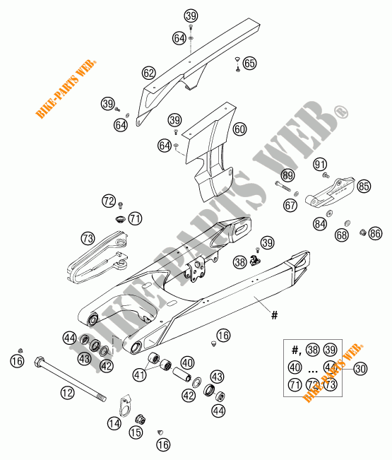 SWINGARM for KTM 625 SC 2002