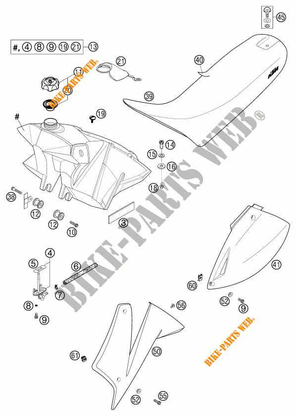TANK / SEAT for KTM 625 SC 2002