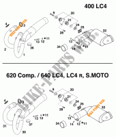 EXHAUST for KTM 620 LC4 SUPERMOTO 1999