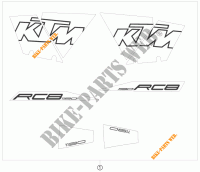 STICKERS for KTM 1190 RC8 BLACK 2009