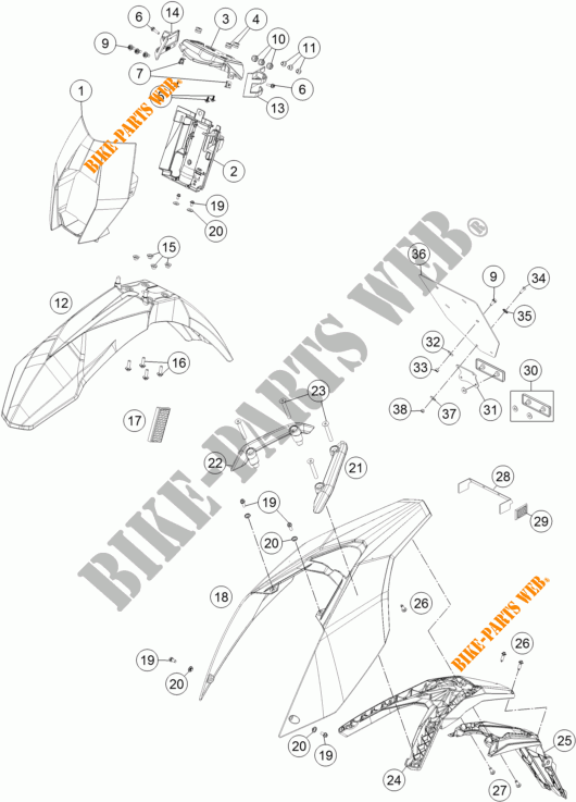 PLASTICS for KTM 690 SMC R ABS 2015