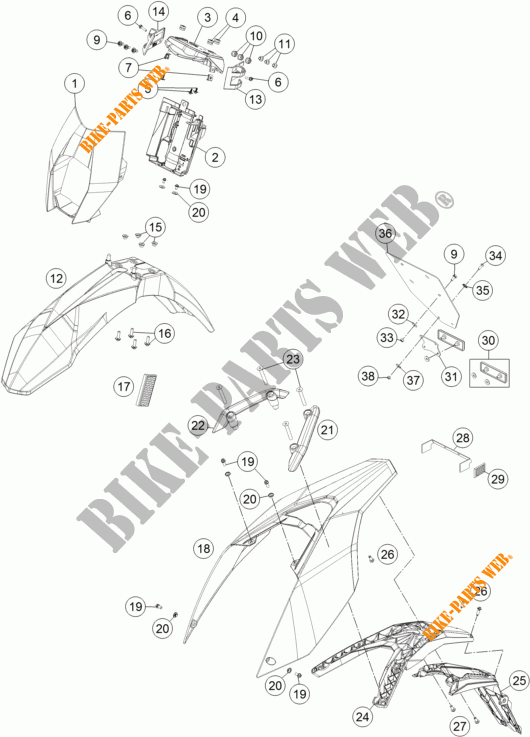 PLASTICS for KTM 690 SMC R ABS 2014