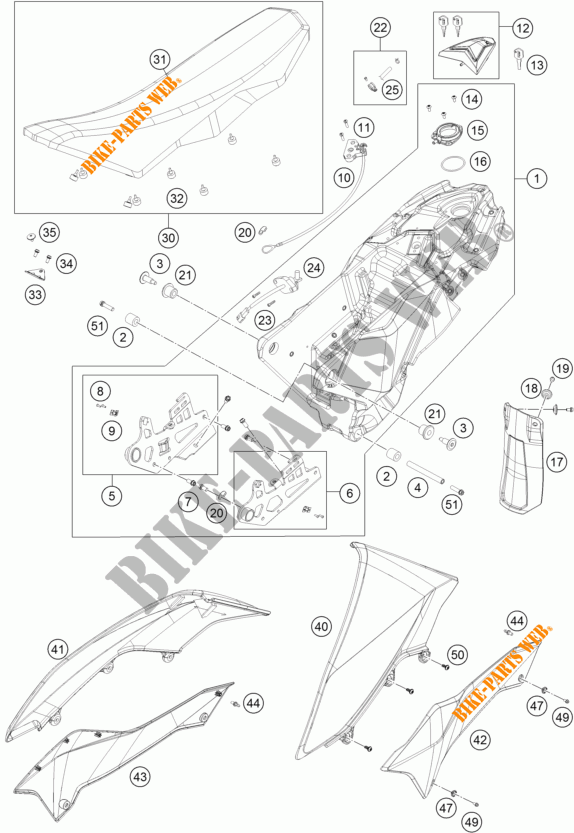 TANK / SEAT for KTM 690 SMC R 2012