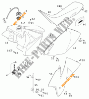 TANK / SEAT for KTM 125 SUPERMOTO 100 2001