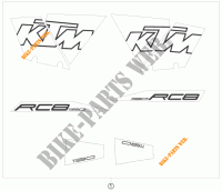 STICKERS for KTM 1190 RC8 BLACK RRS 2009