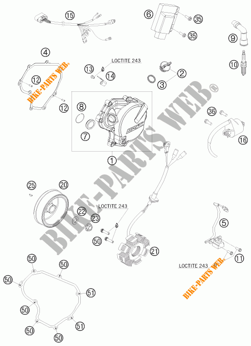 IGNITION SYSTEM for KTM 530 XCR-W 2008
