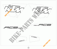 STICKERS for KTM 1190 RC8 WHITE 2009