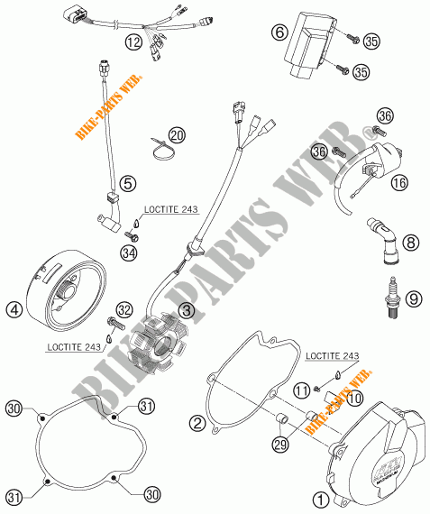 IGNITION SYSTEM for KTM 525 XC-G RACING 2006