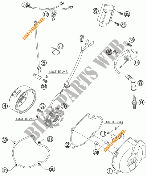 IGNITION SYSTEM for KTM 525 XC 2007