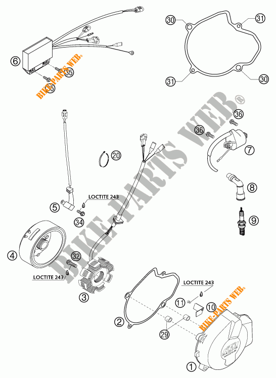 IGNITION SYSTEM for KTM 525 MXC-G RACING 2004