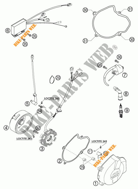 IGNITION SYSTEM for KTM 525 MXC DESERT RACING 2003
