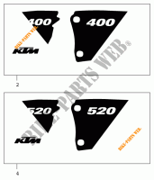 STICKERS for KTM 520 MXC RACING 2001