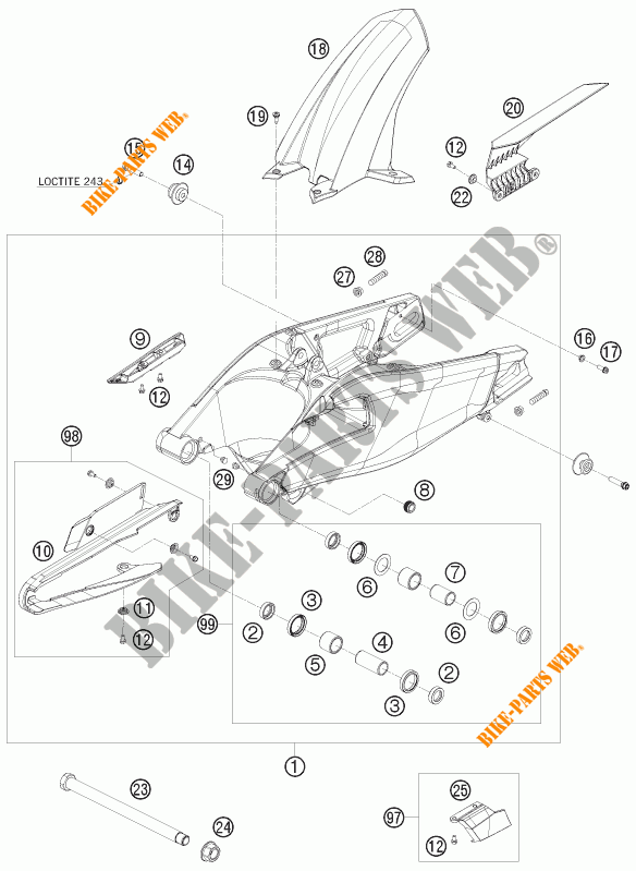 SWINGARM for KTM 1190 RC8 R TNT EDITION 2009